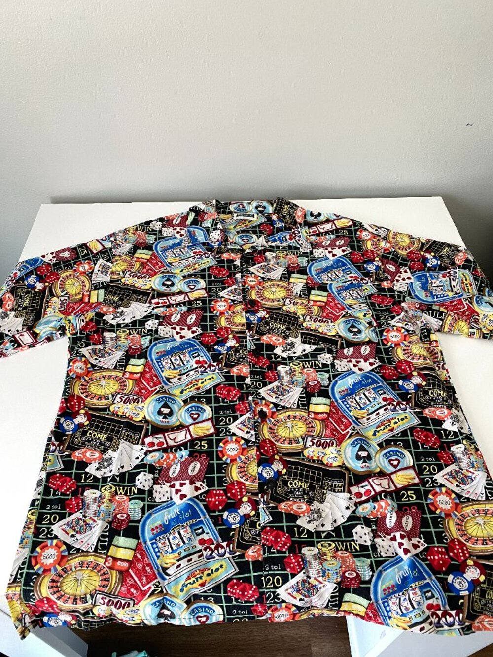 Lake Matley Casino Vegas Print Button-Up 🎲 | Bold Graphic | Statement Shirt XL
